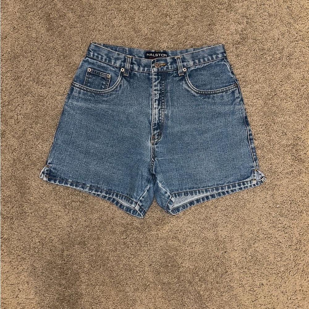 Halston Heritage Blue Jean Shorts Vintage Style